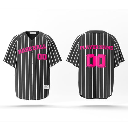 Custom Baseball Jersey – Pinstripe Design – Personalized Jersey