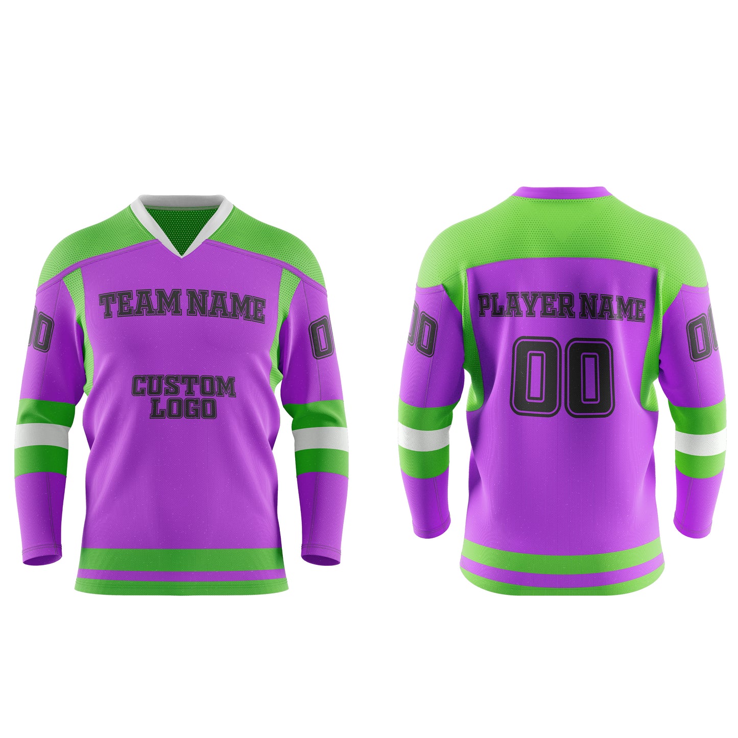 Custom Ice Hockey Jersey - Contrast Trim Design - Personalized Uniform