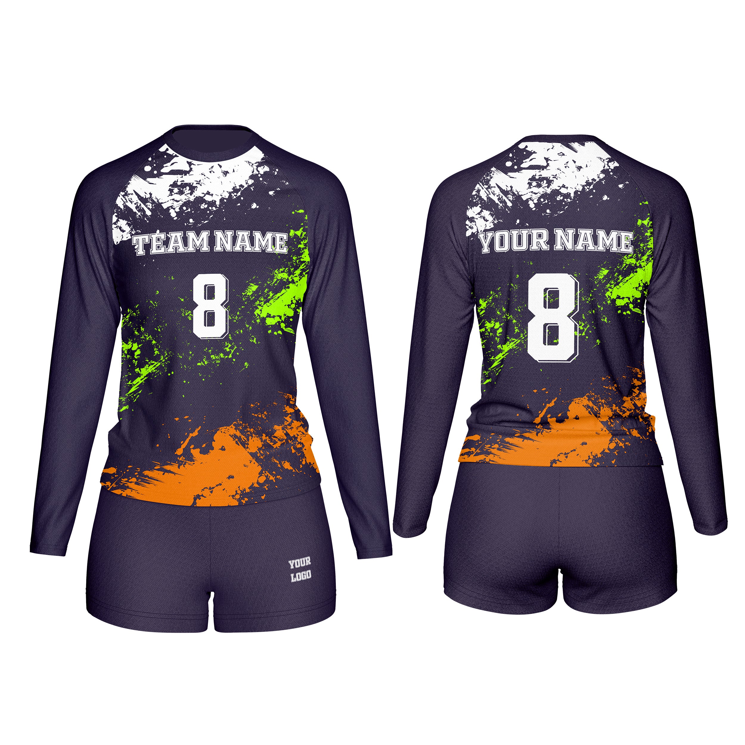 Volleyball Uniforms (Custom) – Lime Green/Orange