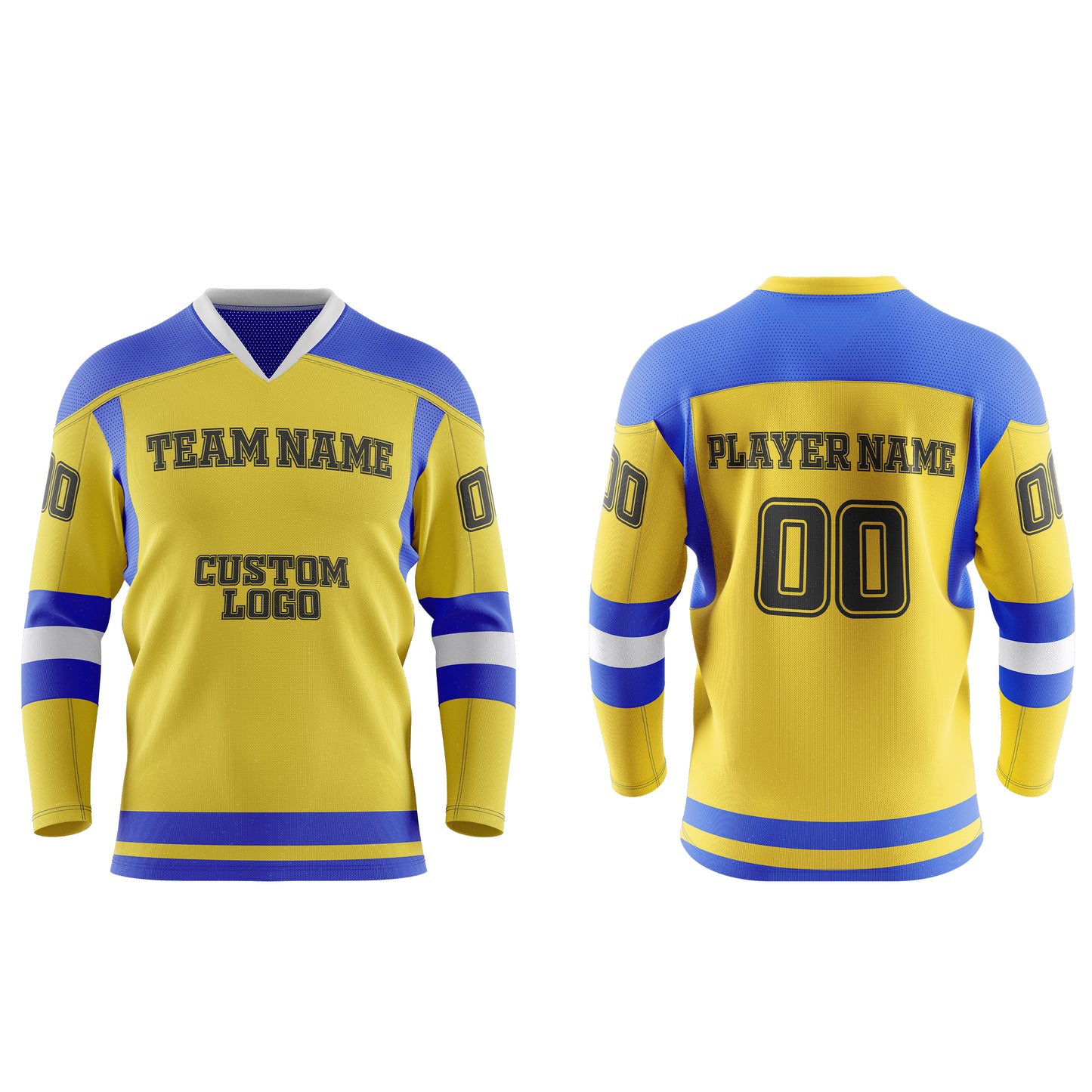 Custom Ice Hockey Jersey - Contrast Trim Design - Personalized Uniform