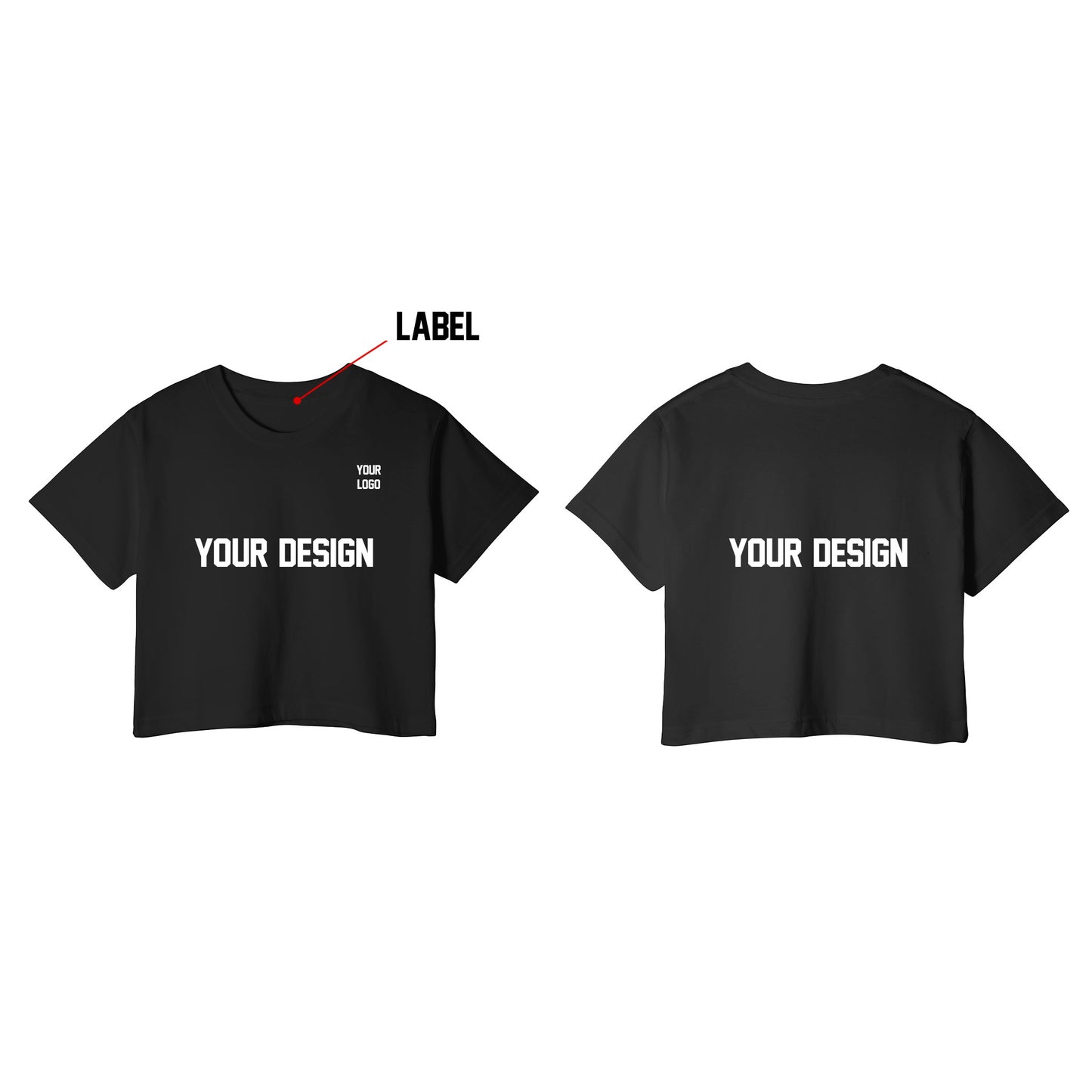 Custom Girls Crop-Top - Solid Design - Personalized Halftee