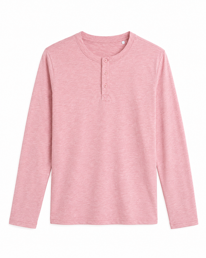 Custom Women Henley Full Sleeves - Solid Personalized Tee