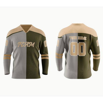 Custom Ice Hockey Jersey - Split Color Design - Personalized Top