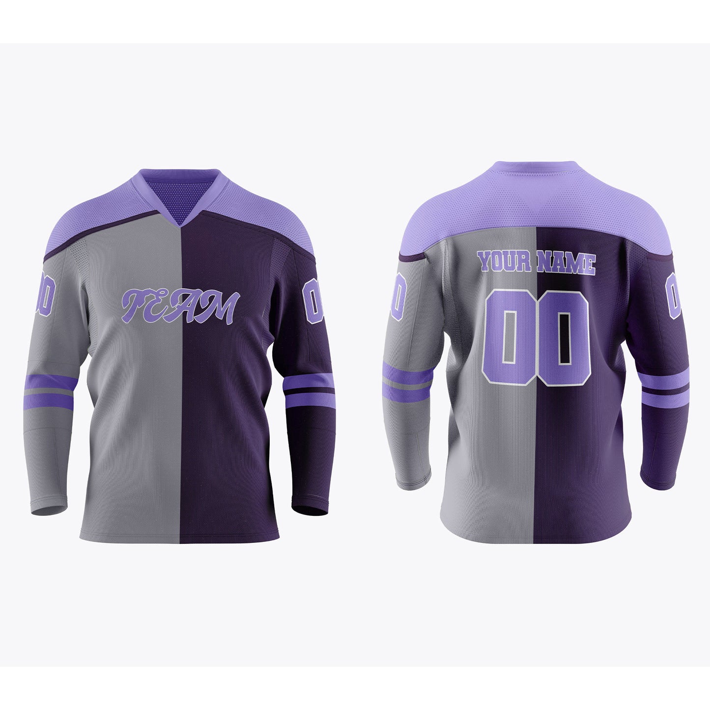 Custom Ice Hockey Jersey - Split Color Design - Personalized Top