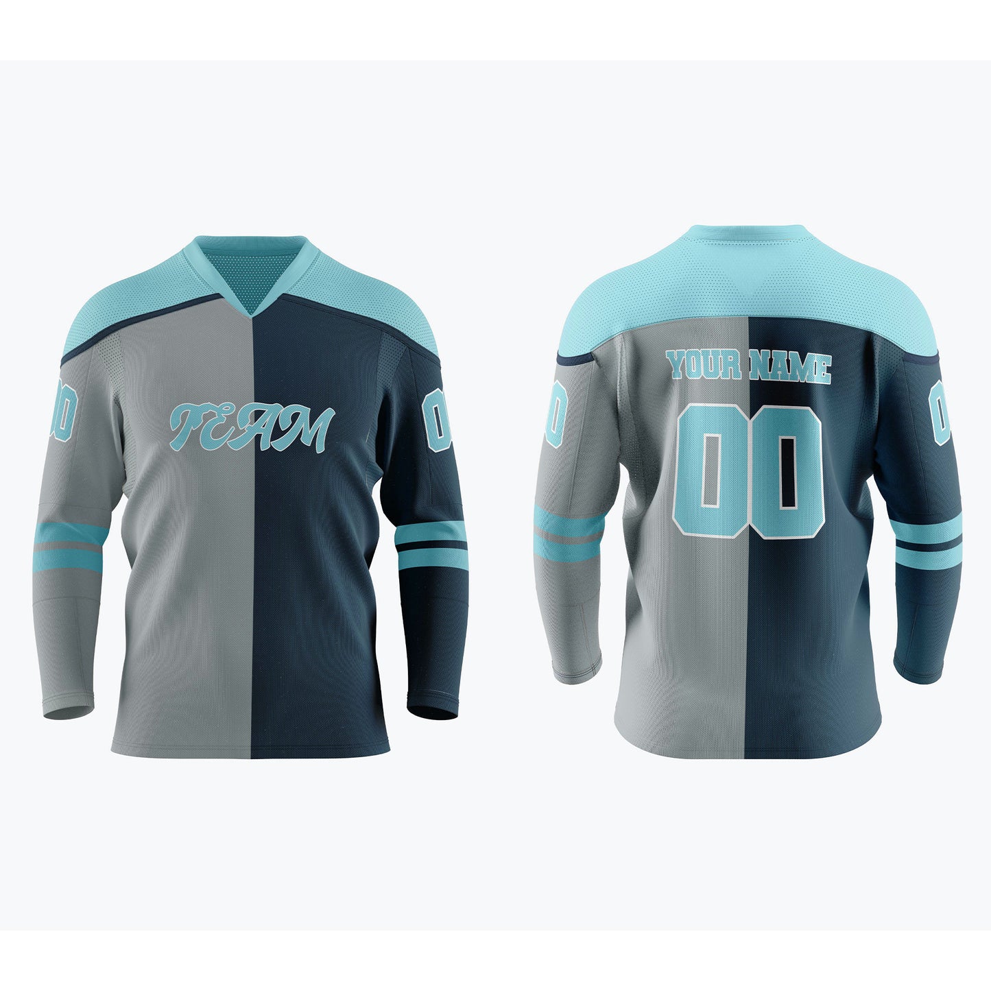 Custom Ice Hockey Jersey - Split Color Design - Personalized Top