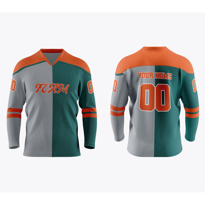 Custom Ice Hockey Jersey - Split Color Design - Personalized Top