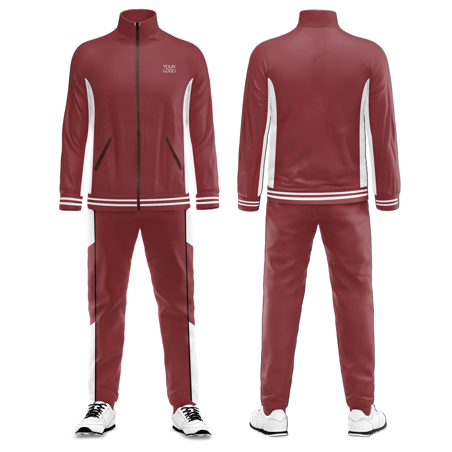 Custom Tracksuit – White Accent Design – Personalized Tracksuit