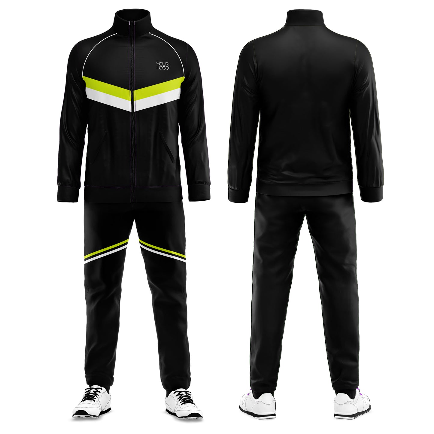 Custom Tracksuit - Contrast Panel Stripe - Personalized Fitness Set