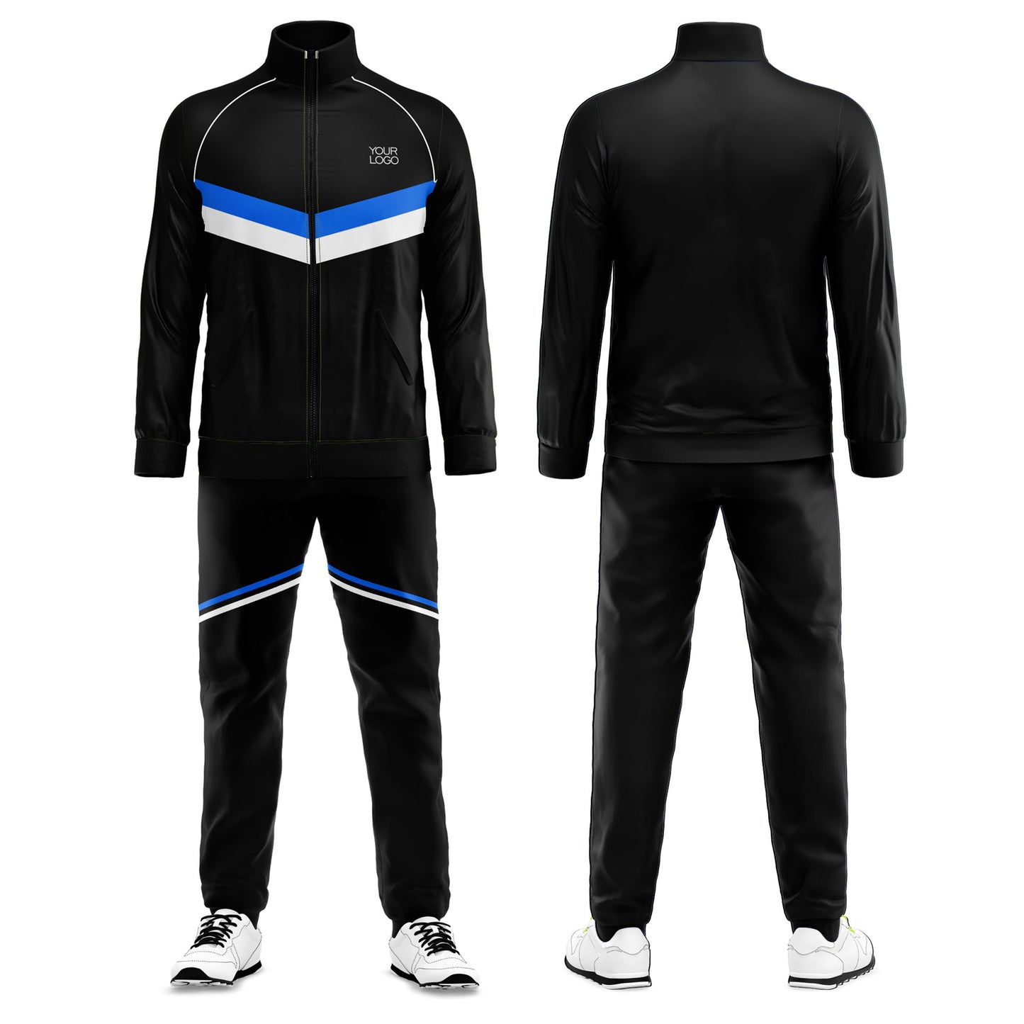 Custom Tracksuit - Contrast Panel Stripe - Personalized Fitness Set