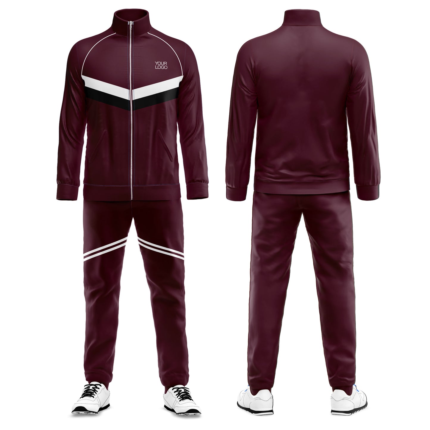 Custom Tracksuit - Contrast Panel Stripe - Personalized Fitness Set