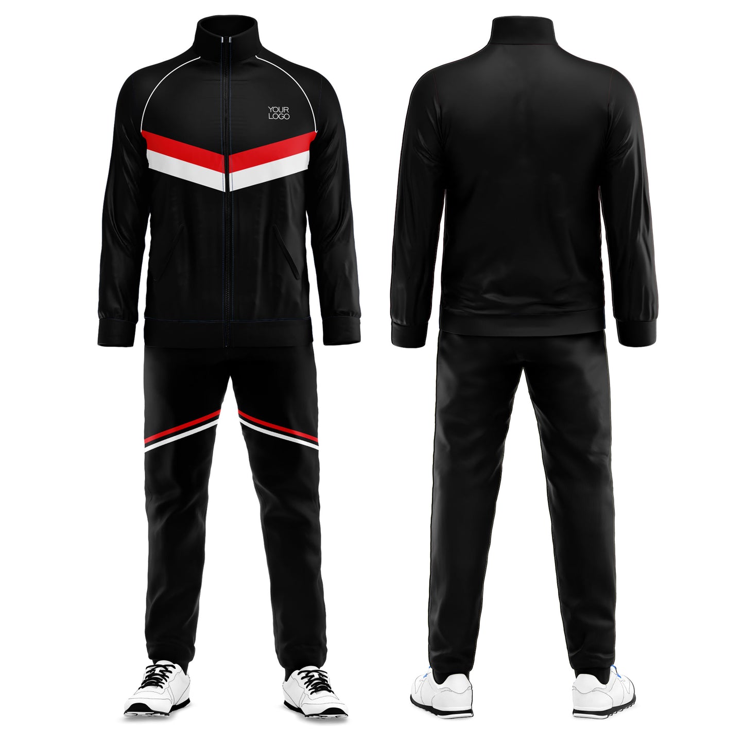 Custom Tracksuit - Contrast Panel Stripe - Personalized Fitness Set