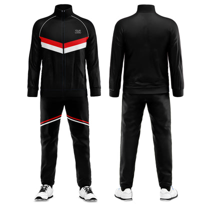 Custom Tracksuit - Contrast Panel Stripe - Personalized Fitness Set