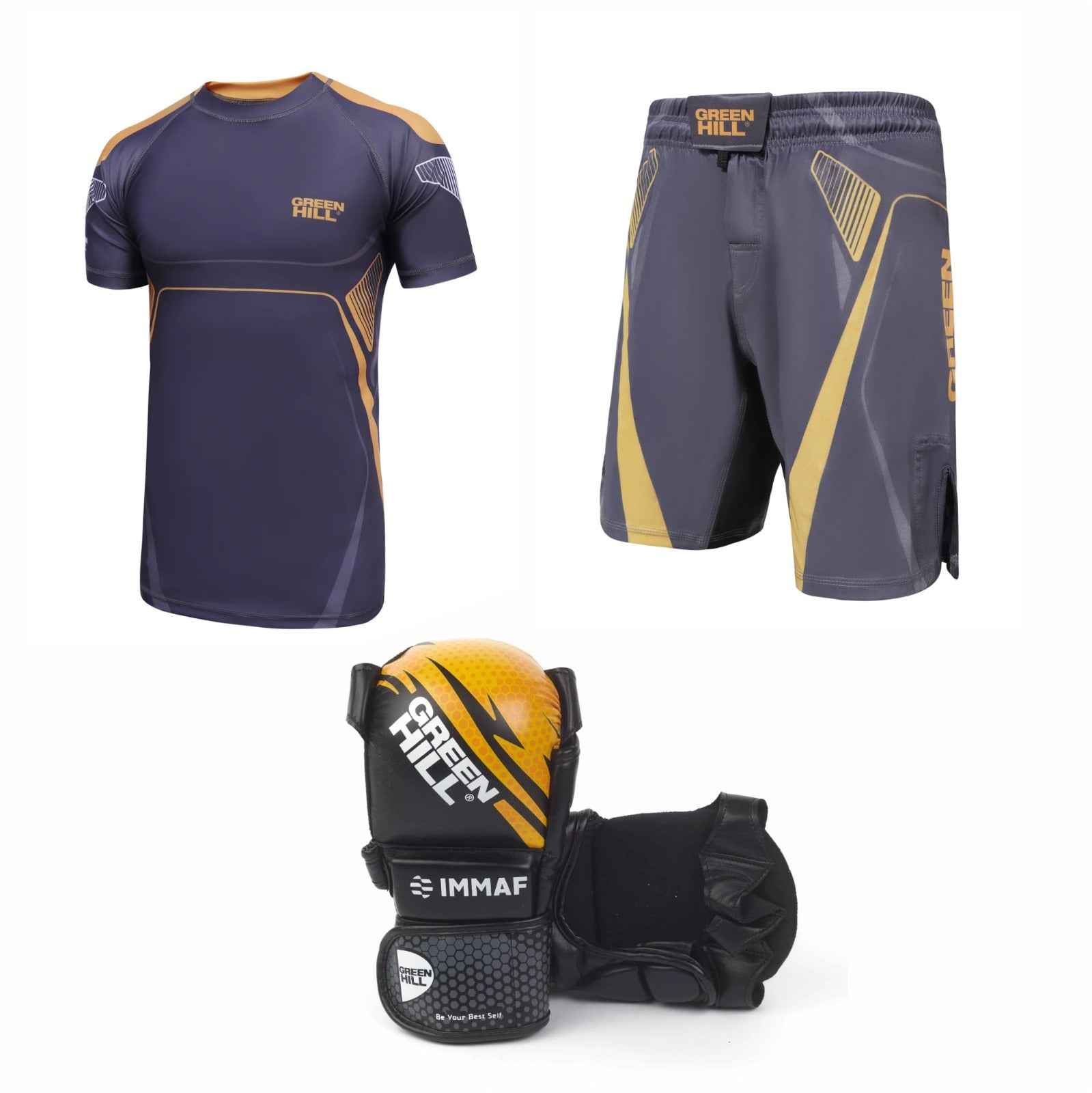 IMMAF-Approved Boxing – MMA Gloves + MMA Rash Guard + MMA Shorts