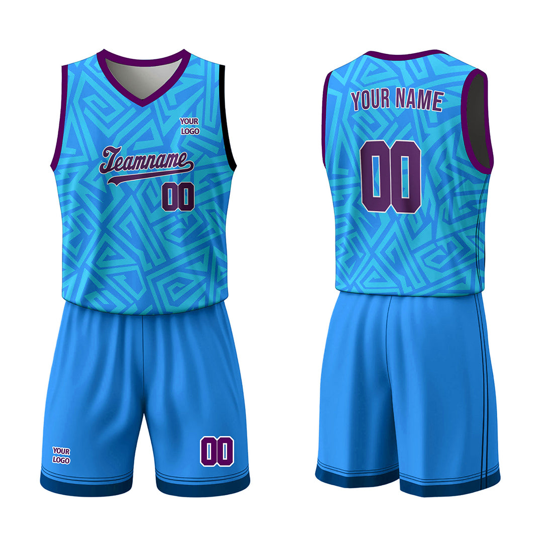 Custom Basketball Uniform - Seamless Geo Design - Personalized Kit