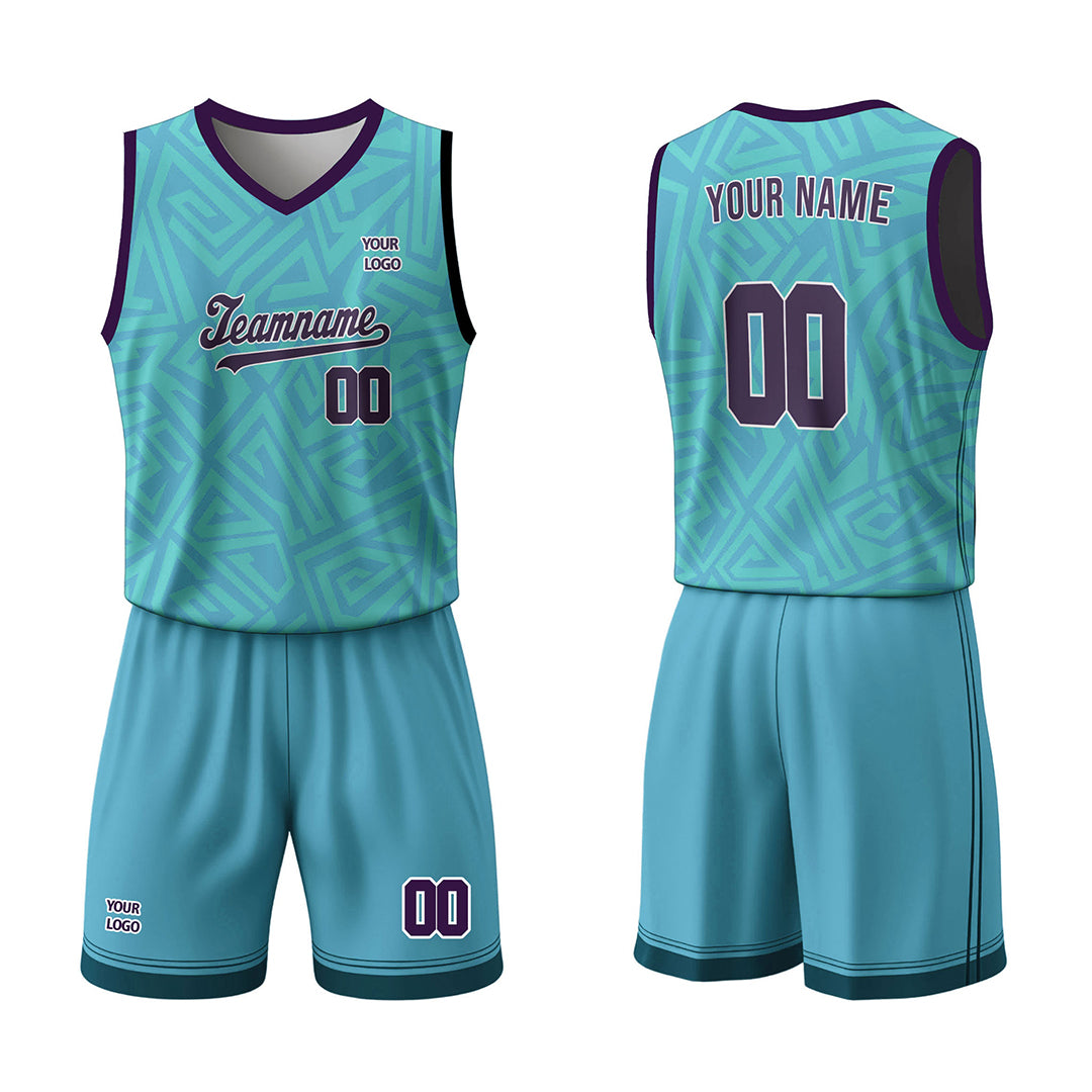 Custom Basketball Uniform - Seamless Geo Design - Personalized Kit