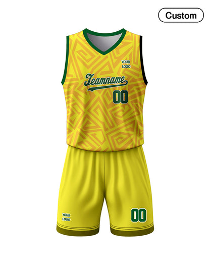 Custom Basketball Uniform - Seamless Geo Design - Personalized Kit
