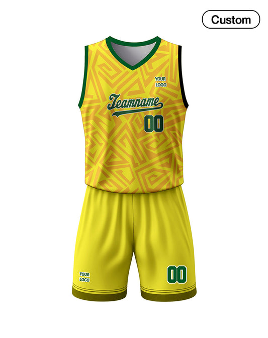 Custom Basketball Uniform - Seamless Geo Design - Personalized Kit