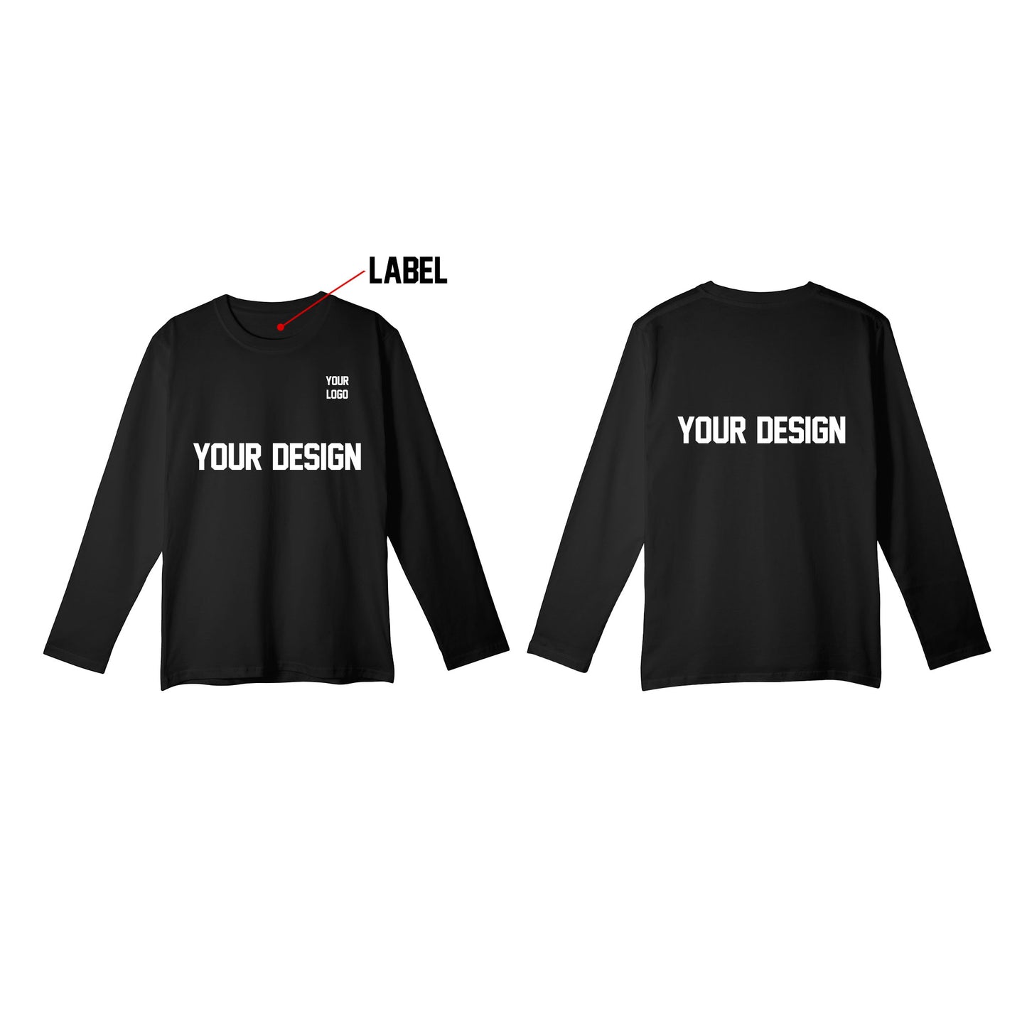 Custom Girls Full Sleeve Tee - Solid Design Personalized Top
