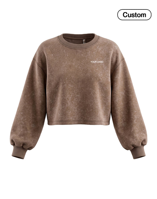Custom Cropped Sweatshirt - Washed Finish - Personalized Top