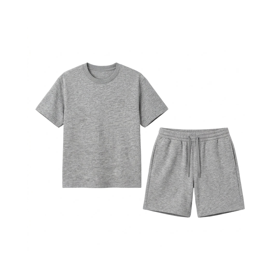 Custom Boys Shorts & Tee Set - Solid Color - Personalized Kit