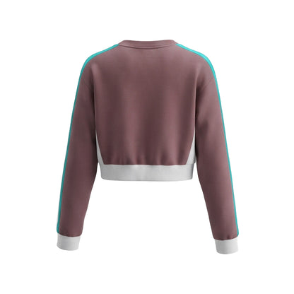 Custom Cropped Sweatshirt - Dual Racing Stripe - Personalized