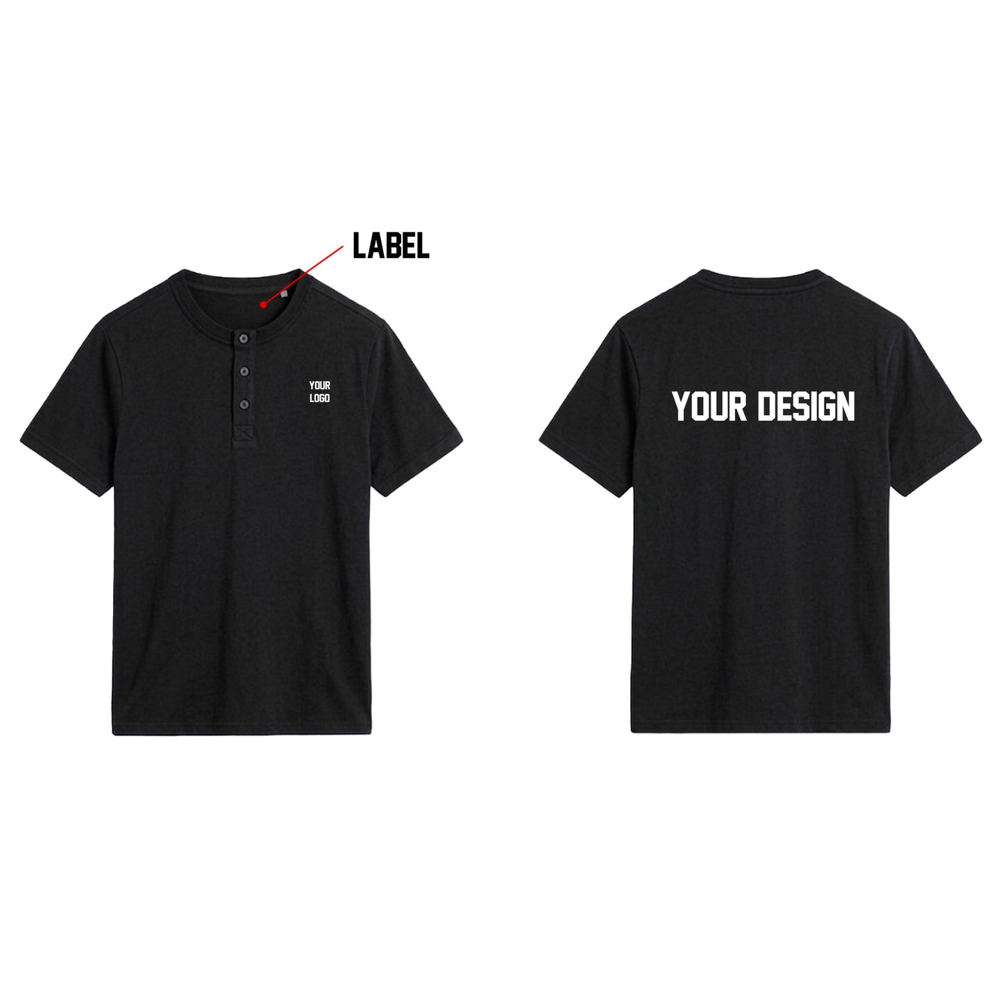 Custom Women Henley Half Sleeves - Solid Personalized Tee
