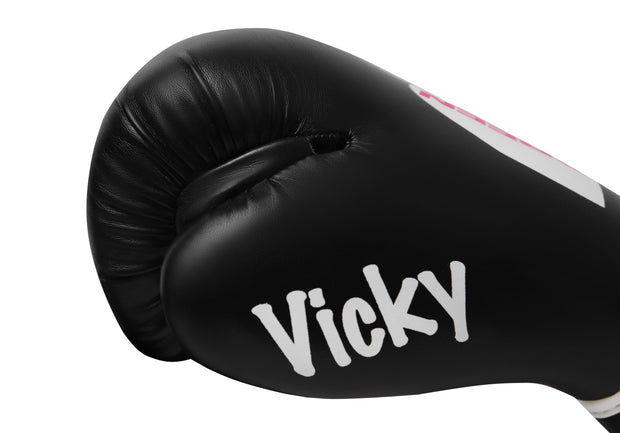 VICKY Boxing Gloves for Girls & Women – Designed for Small Hands, Carbon Look, Artificial Leather