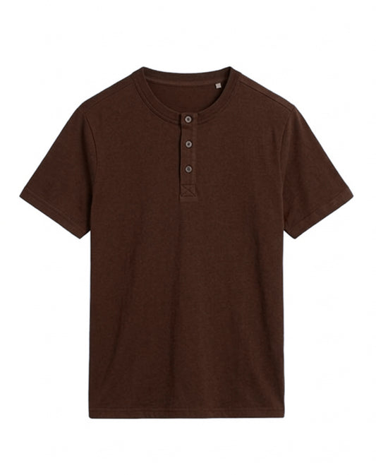 Custom Men Henley Half Sleeves - Solid Personalized Top