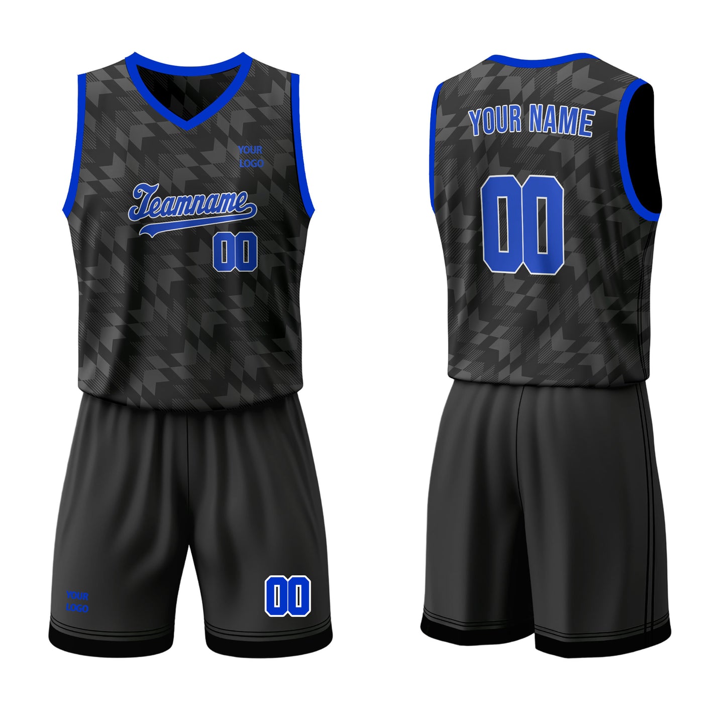 Custom Basketball Uniform - Black Abstract Personalized Kit