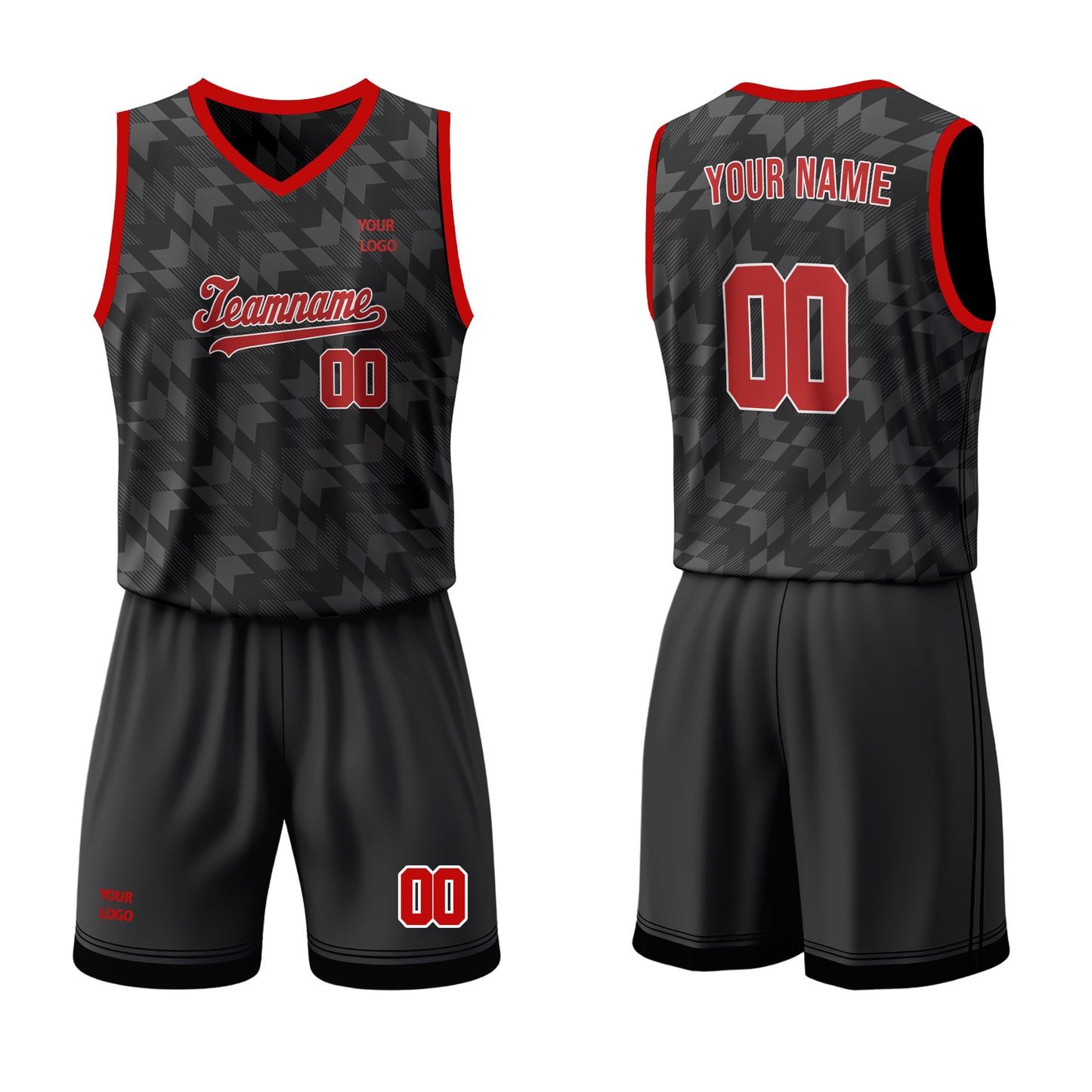 Custom Basketball Uniform - Black Abstract Personalized Kit