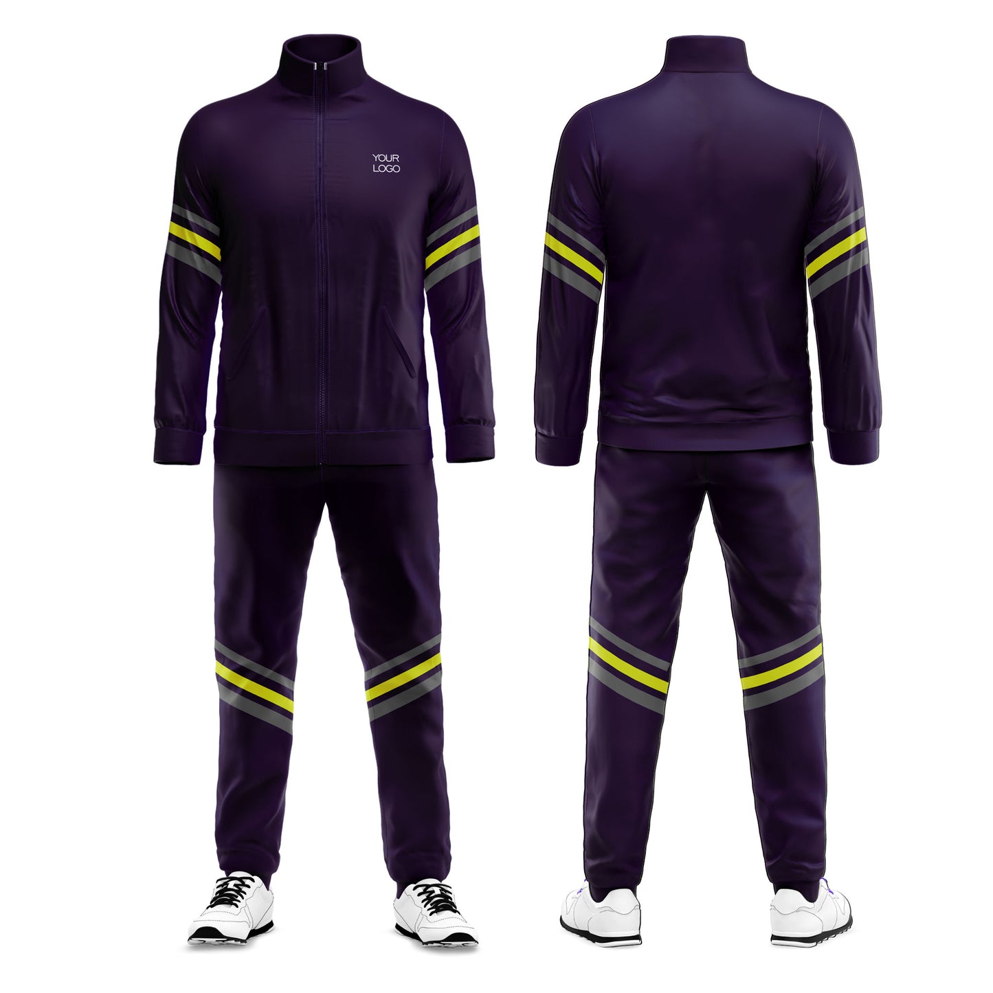 Custom Tracksuit - Accent Stripe Sleeve - Personalized Fitness Set