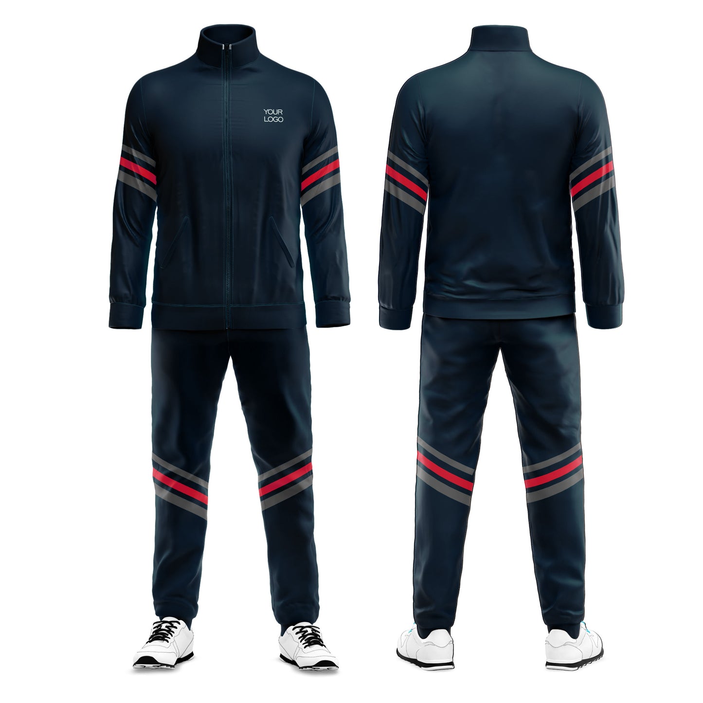 Custom Tracksuit - Accent Stripe Sleeve - Personalized Fitness Set