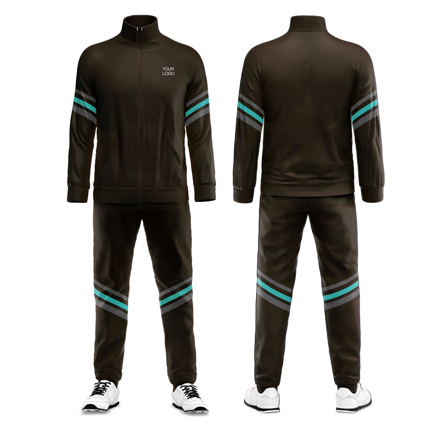Custom Tracksuit - Accent Stripe Sleeve - Personalized Fitness Set
