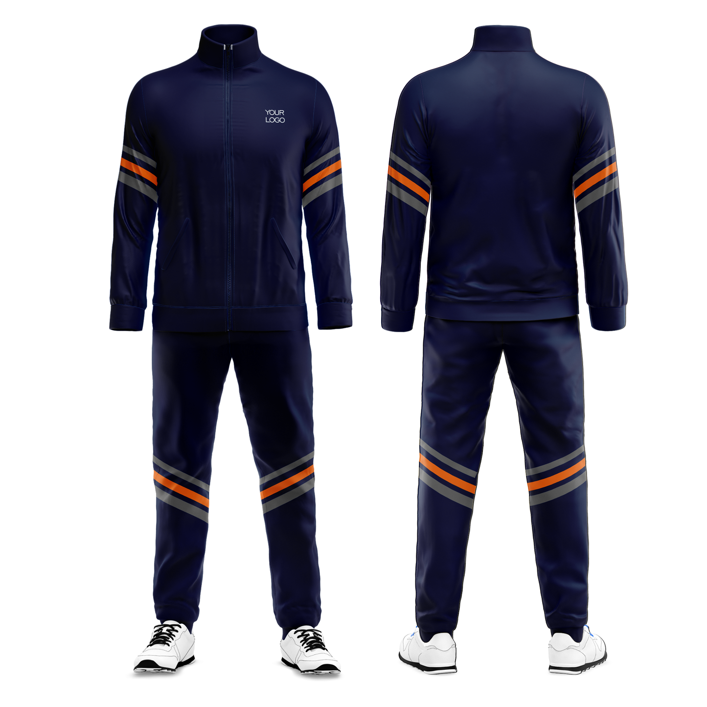 Custom Tracksuit - Accent Stripe Sleeve - Personalized Fitness Set