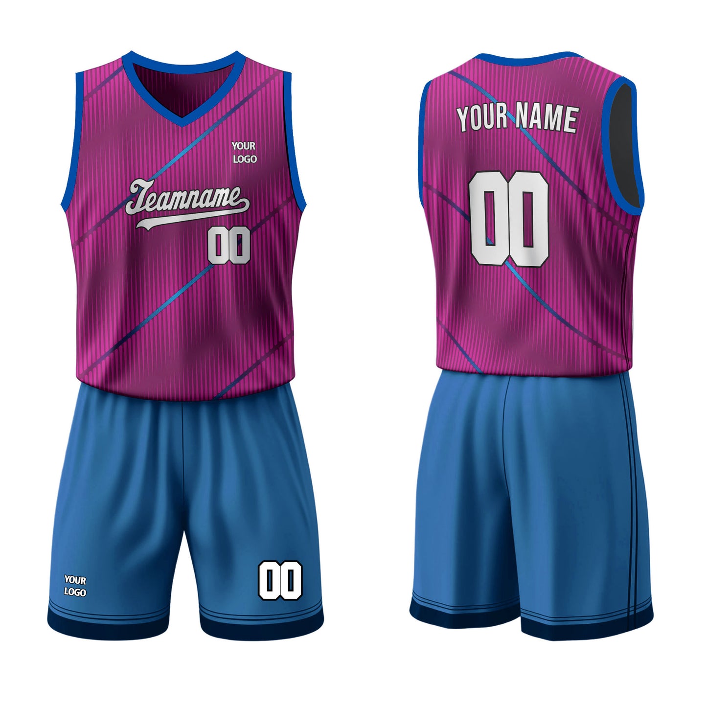 Custom Basketball Uniform - Abstract Stripe Personalized Kit