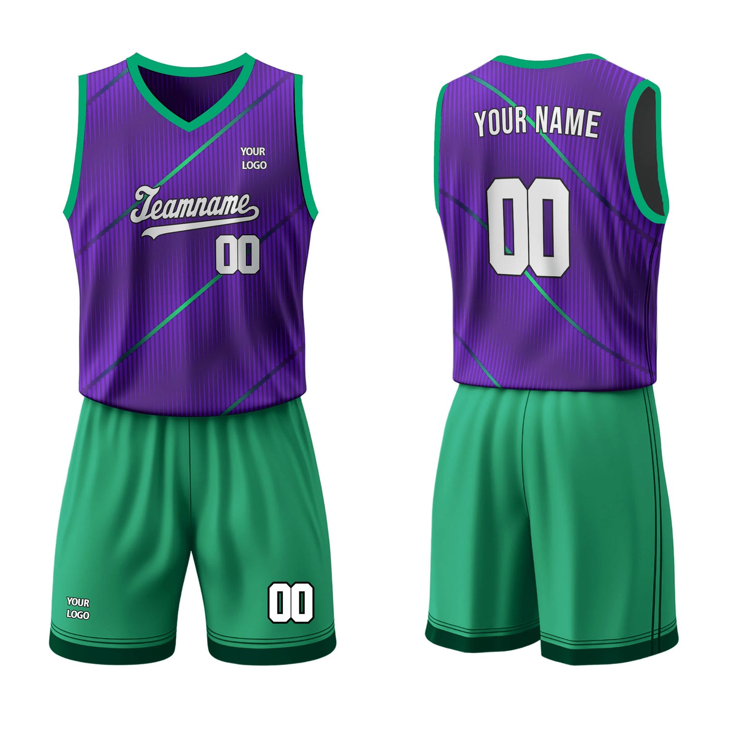 Custom Basketball Uniform - Abstract Stripe Personalized Kit