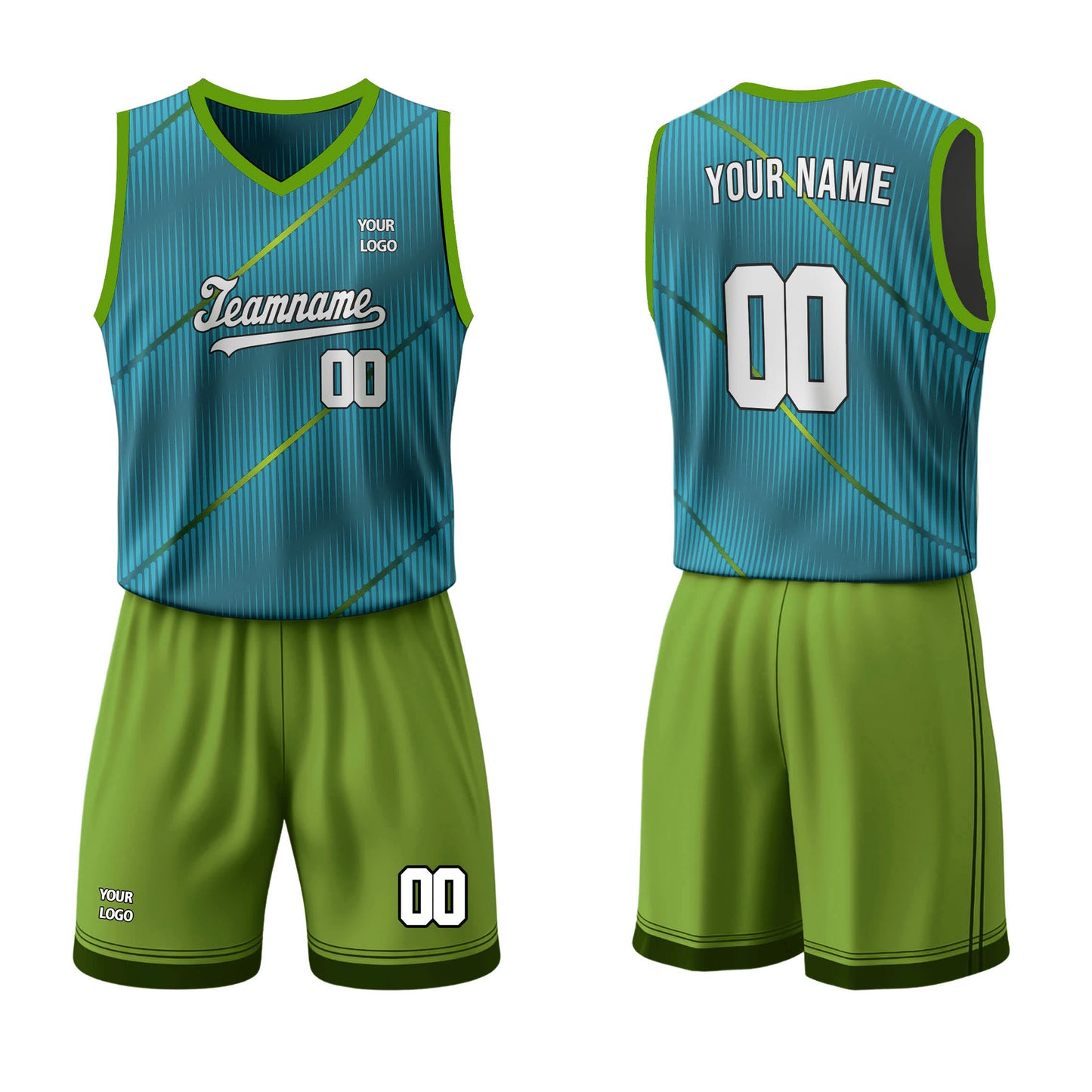 Custom Basketball Uniform - Abstract Stripe Personalized Kit