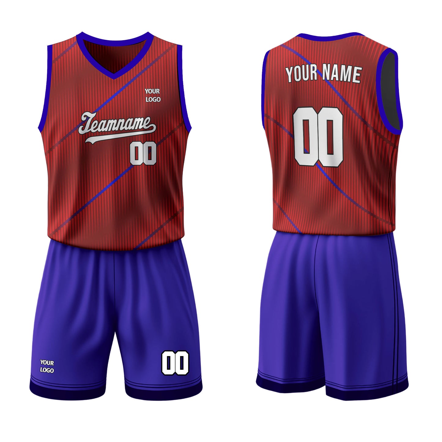 Custom Basketball Uniform - Abstract Stripe Personalized Kit
