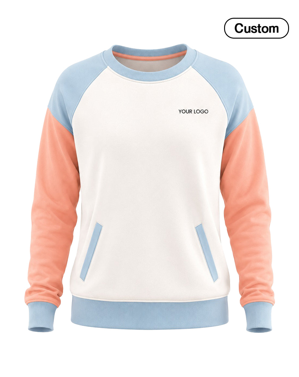 Custom Women Sweatshirt - Contrast Raglan Relaxed Fit - Personalized
