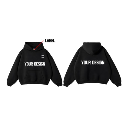 Custom Men Oversized Hoodie - Personalized Solid Pullover