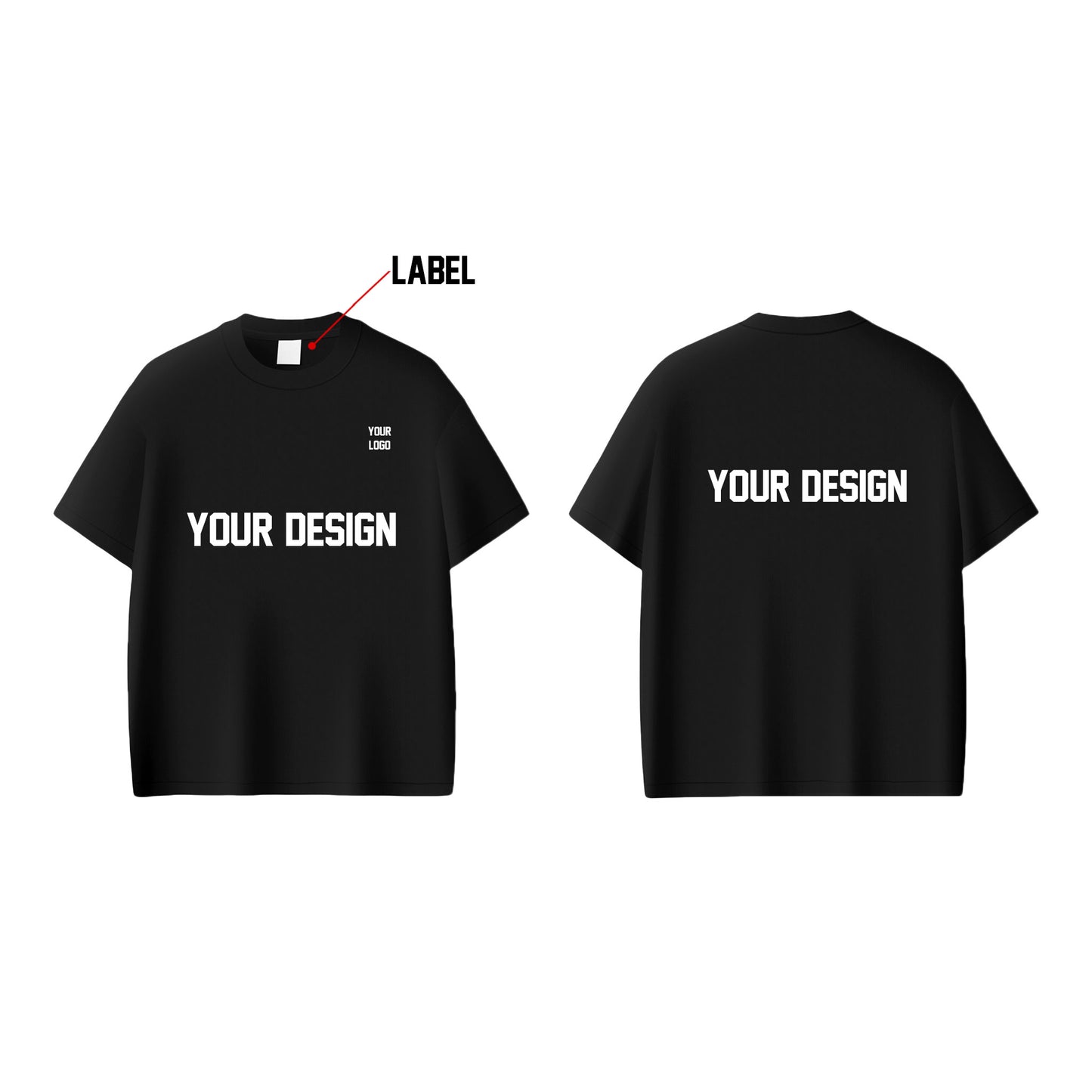Custom Men Drop Shoulder Tee - Solid Color - Personalized Top