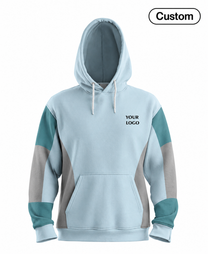 Custom Women Hoodie - Contrast Gray Panel - Personalized Sweatshirt
