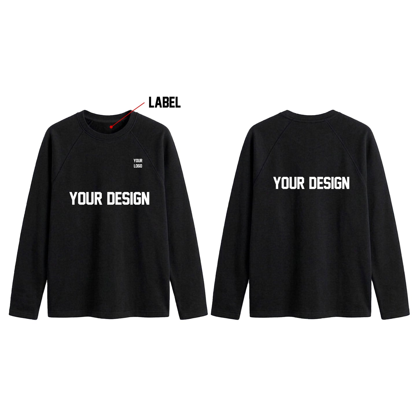 Custom Women Raglan Full Sleeves - Solid Personalized Tee