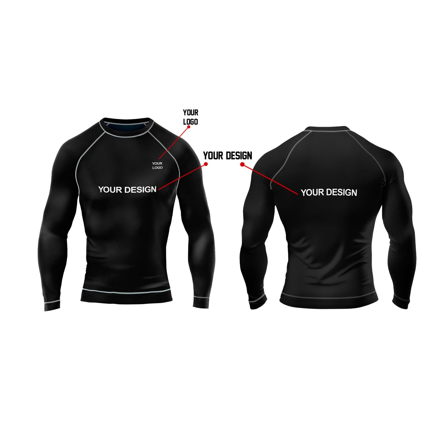 Custom Rash Guard - Solid Color Design - Personalized Wear