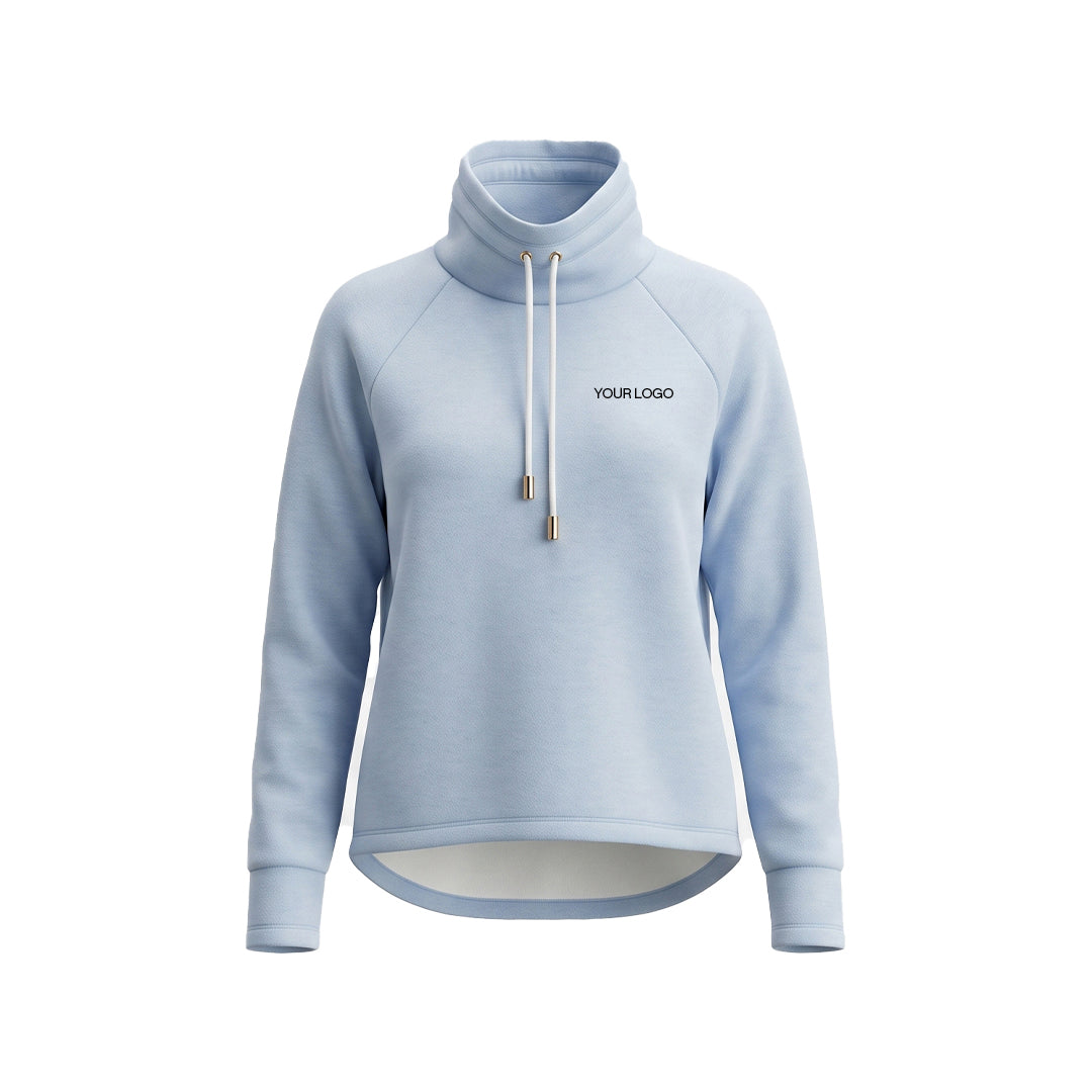 Custom Women Sweatshirt - Hi-Low Hem Cowl Neck - Personalized