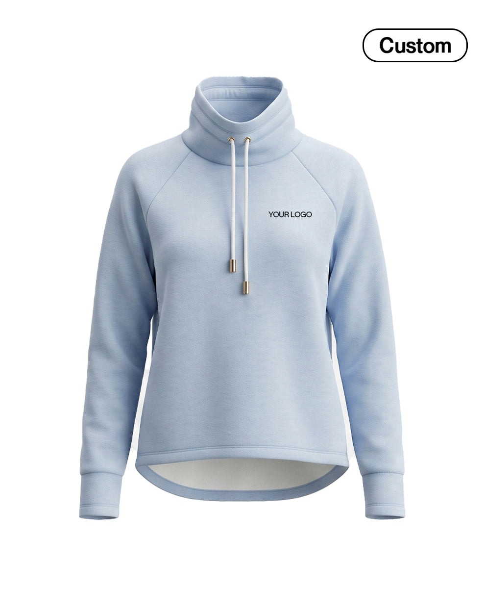 Custom Women Sweatshirt - Hi-Low Hem Cowl Neck - Personalized