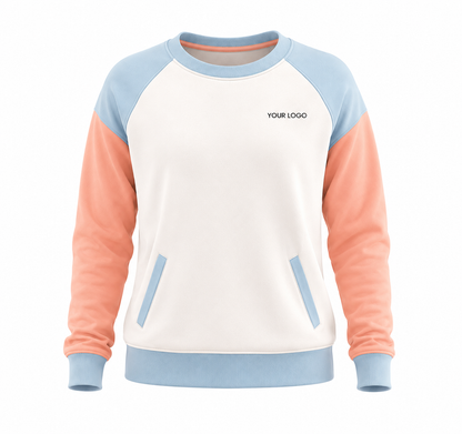 Custom Women Sweatshirt - Contrast Raglan Relaxed Fit - Personalized