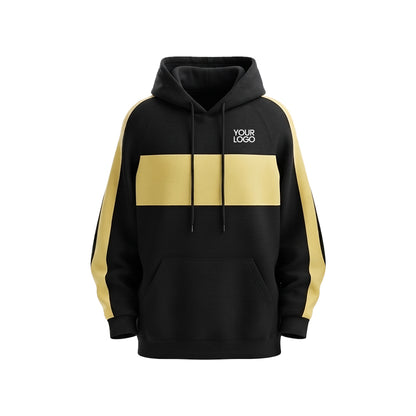 Custom Premium Hoodie - Contrast Chest Panel - Personalized Top