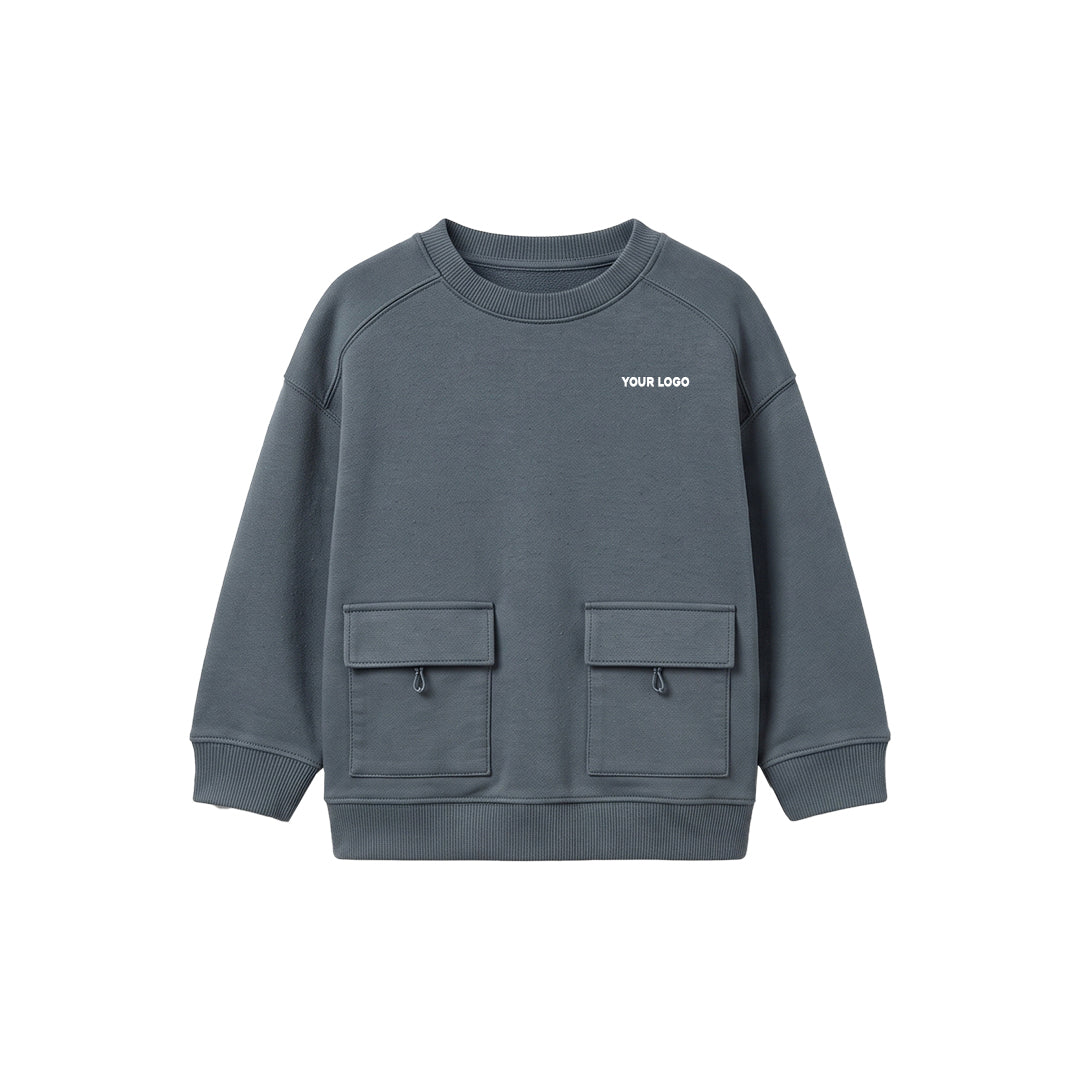 Custom Boys Sweatshirt - Utility Pocket Raglan - Personalized Top