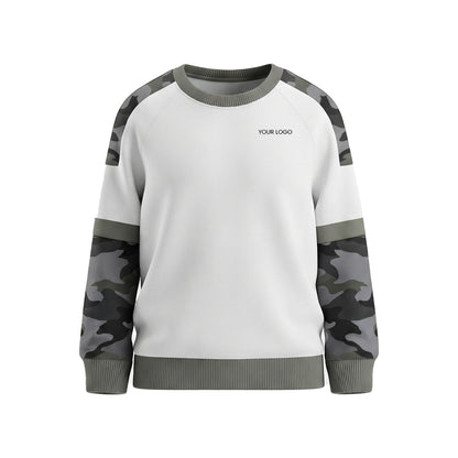 Custom Men Sweatshirt - Arctic Camo Sleeves - Personalized Pullover
